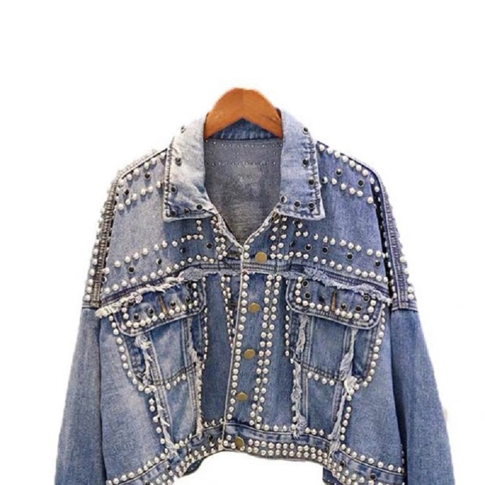 Pearls And Studs Jeans Jacket - Picture 3 of 3